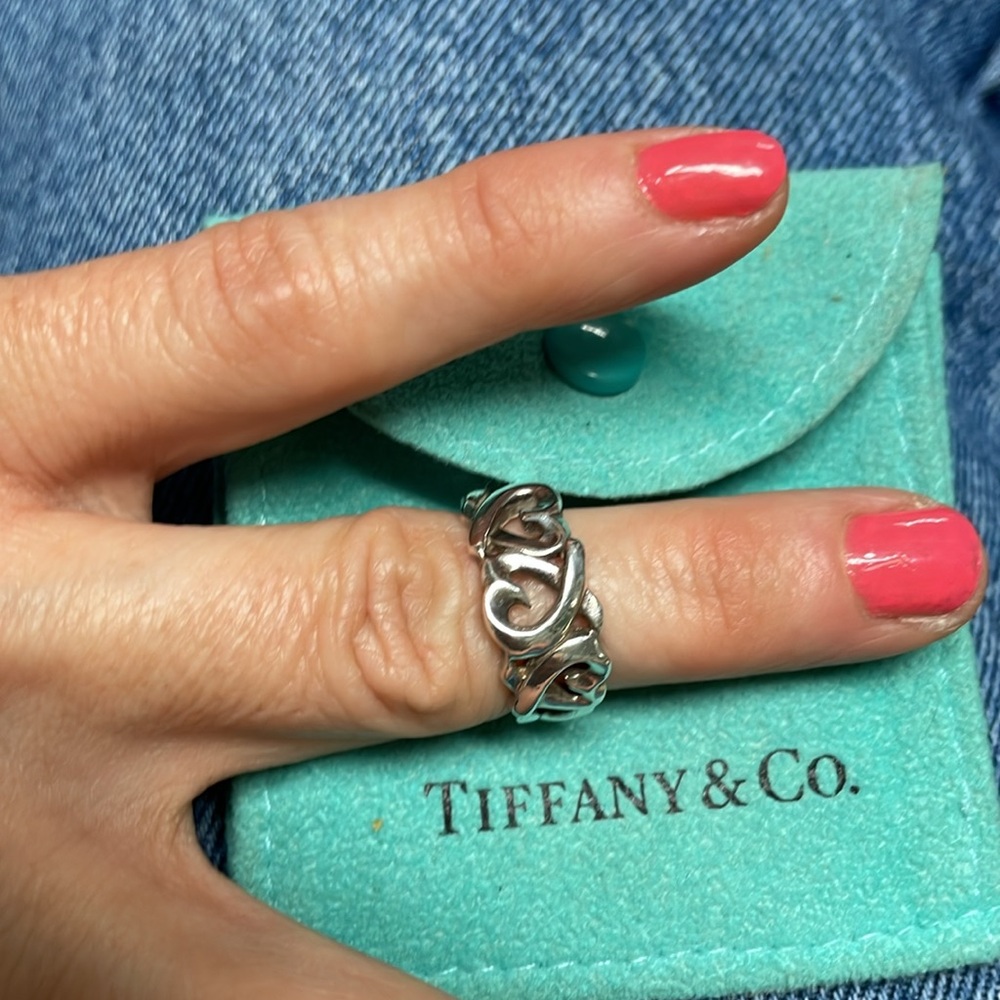 Tiffany and co Paloma Picasso triple heart Sterling ring